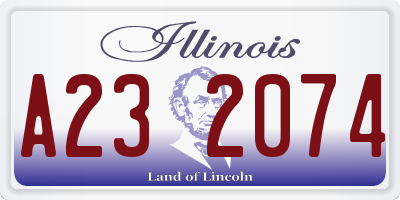 IL license plate A232074