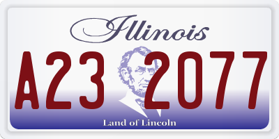 IL license plate A232077