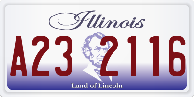 IL license plate A232116