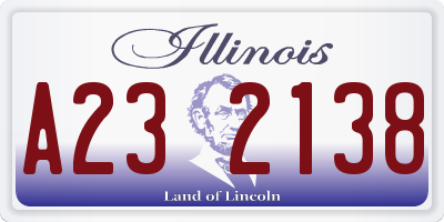 IL license plate A232138