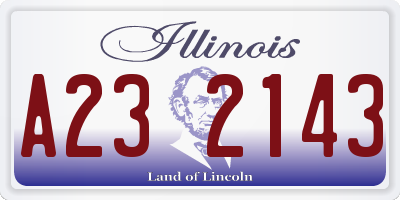 IL license plate A232143