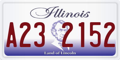 IL license plate A232152
