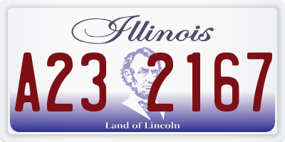IL license plate A232167