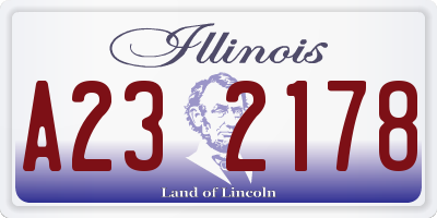 IL license plate A232178