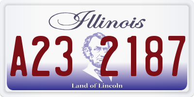 IL license plate A232187