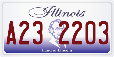 IL license plate A232203