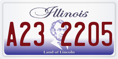 IL license plate A232205