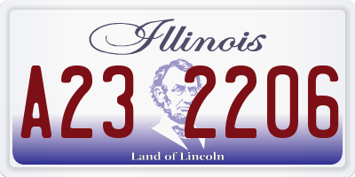 IL license plate A232206