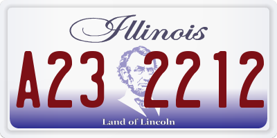 IL license plate A232212