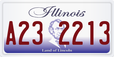 IL license plate A232213