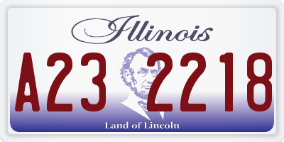 IL license plate A232218