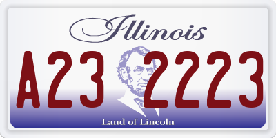 IL license plate A232223