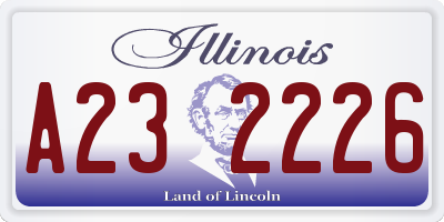 IL license plate A232226