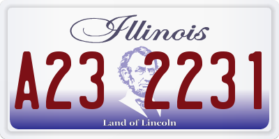 IL license plate A232231