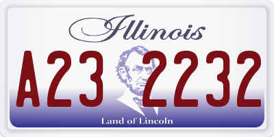 IL license plate A232232