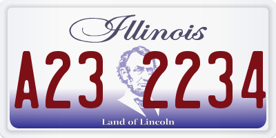 IL license plate A232234