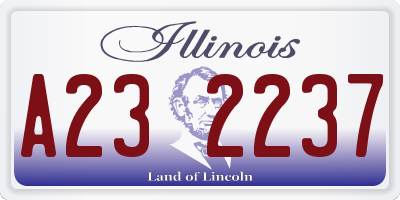 IL license plate A232237
