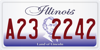 IL license plate A232242