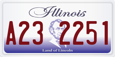 IL license plate A232251