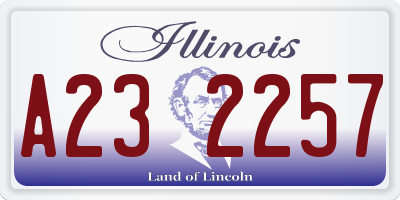 IL license plate A232257