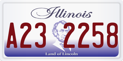 IL license plate A232258