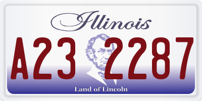 IL license plate A232287
