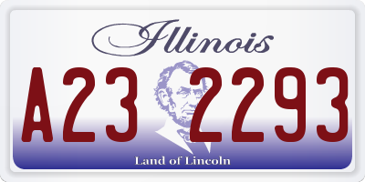 IL license plate A232293