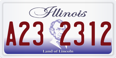 IL license plate A232312