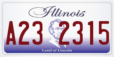 IL license plate A232315