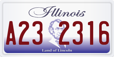 IL license plate A232316