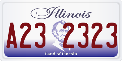 IL license plate A232323