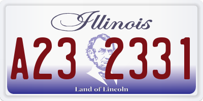 IL license plate A232331