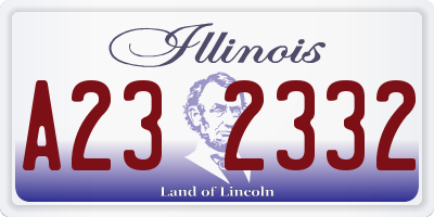 IL license plate A232332