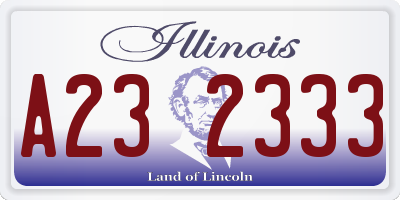 IL license plate A232333