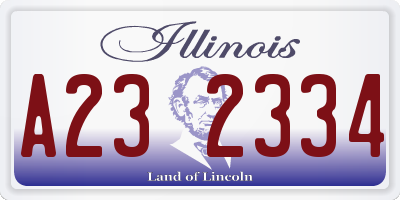 IL license plate A232334