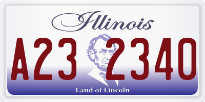 IL license plate A232340