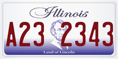 IL license plate A232343