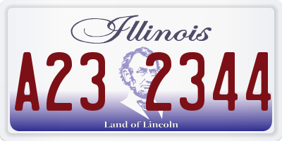 IL license plate A232344
