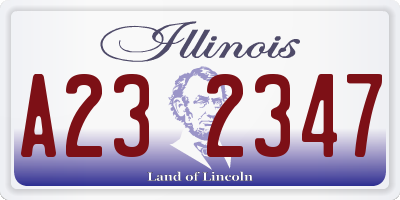 IL license plate A232347