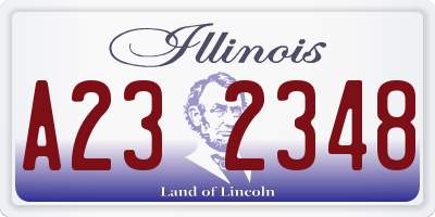 IL license plate A232348