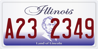 IL license plate A232349