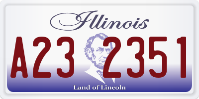 IL license plate A232351