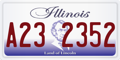 IL license plate A232352