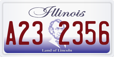 IL license plate A232356