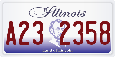 IL license plate A232358