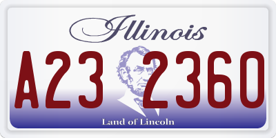 IL license plate A232360