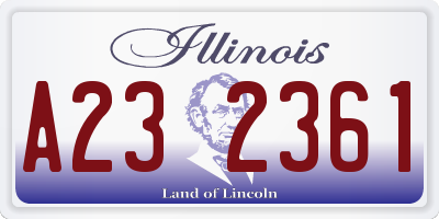 IL license plate A232361