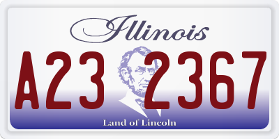 IL license plate A232367