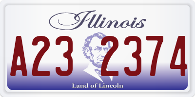 IL license plate A232374