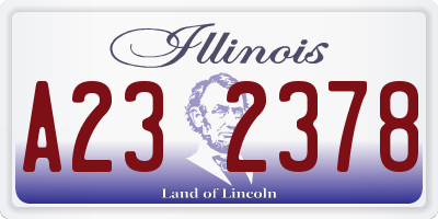 IL license plate A232378